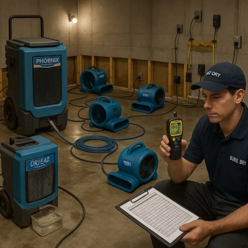 Structural Drying and Dehumidification process in Ray City, GA